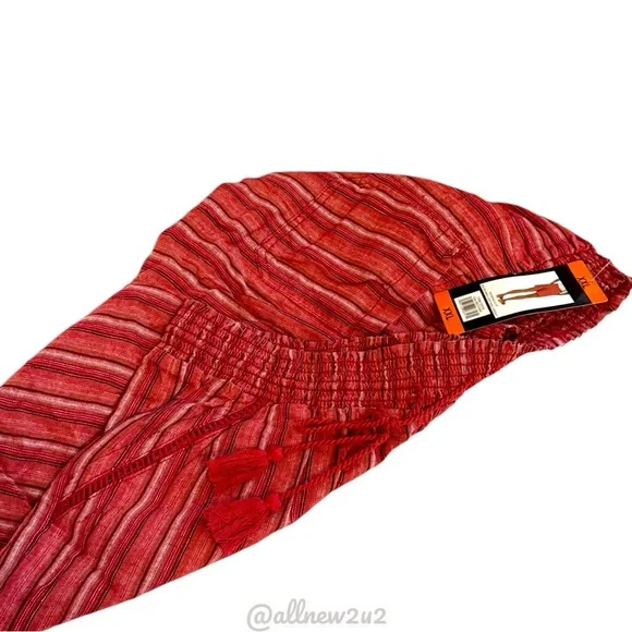 Briggs Women's Red Striped Shorts Linen Size XXL New with tags - Picture 5 of 13